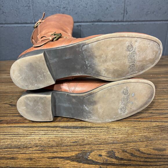 Nine West Brown Leather Knee High Boots Women’s 9 Riding Style Low Heel - Picture 5 of 8